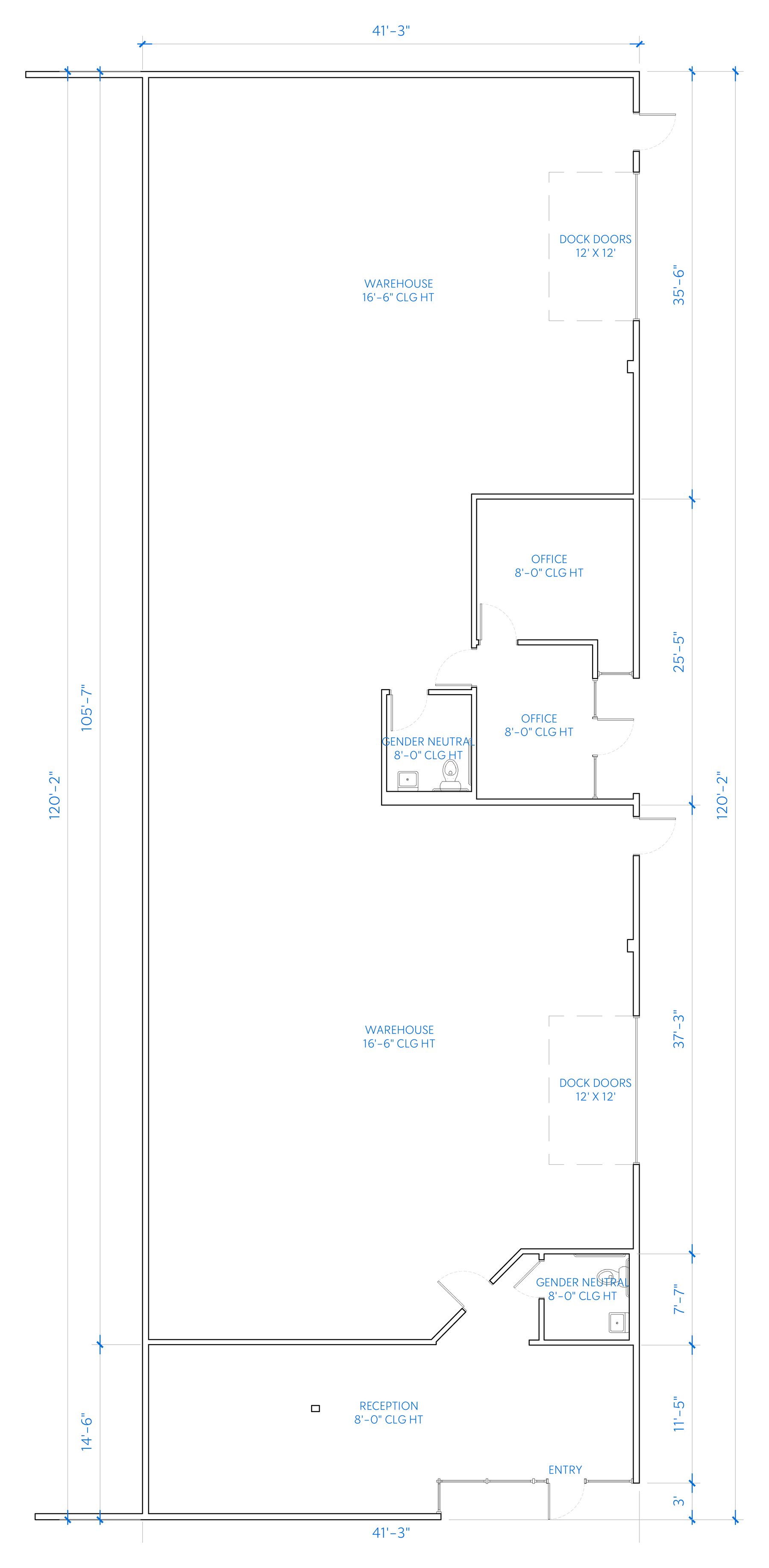 Industrial flex space floor plan