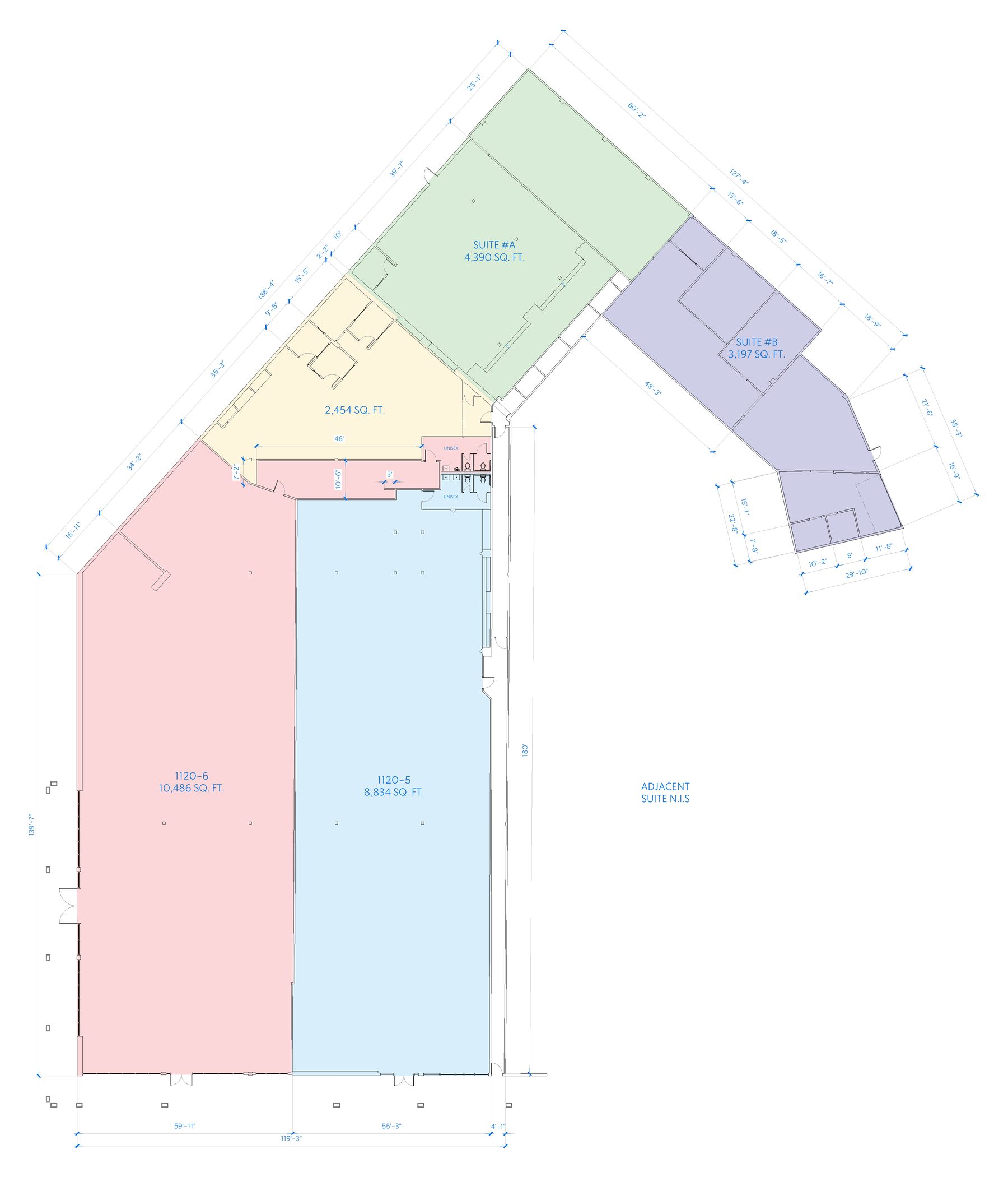 Multi-Suite Commercial Complex floor plan sample